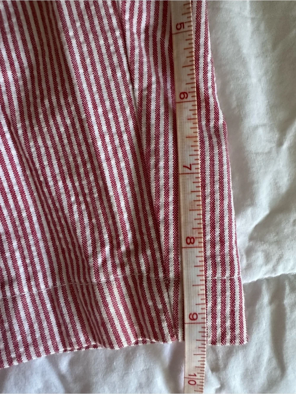 IZOD Men’s Red & White Pinstripe Seersucker Shorts Size 36W